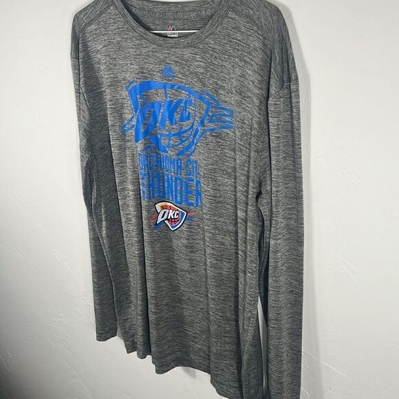 🏀 OKLAHOMA CITY THUNDER NBA Polyester Pullover Long Sleeve Dri-Fit T-Shirt Sz L - Picture 4 of 7